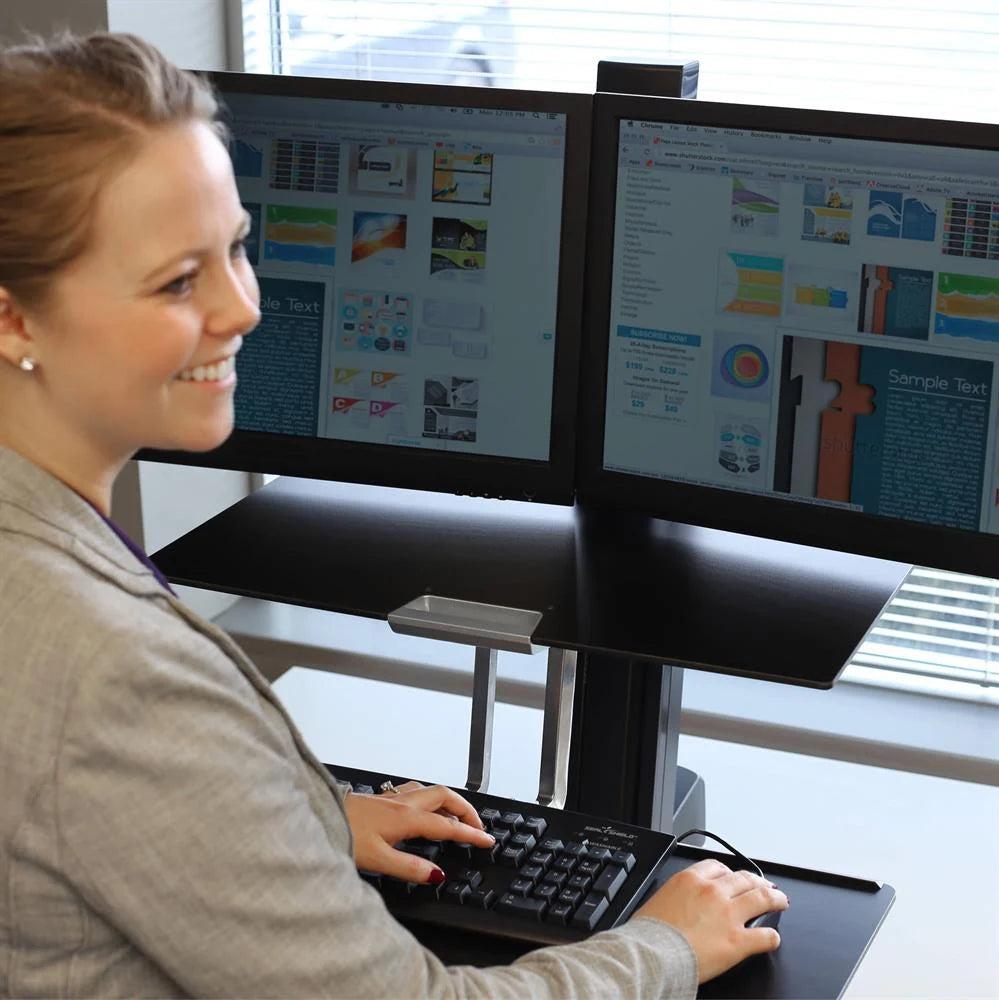 Ergotron 33-349-211 WorkFit-S, Dual Workstation with Worksurface, White Monitor Arm Desk Mount Ergotron