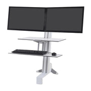 Ergotron 33-349-211 WorkFit-S, Dual Workstation with Worksurface, White Monitor Arm Desk Mount Ergotron