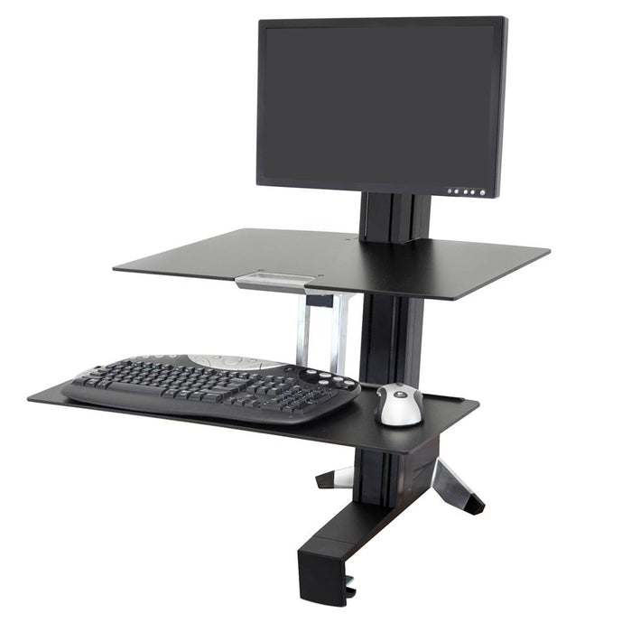 Ergotron 33-350-200 WorkFit-S, Single LD Workstation with Worksurface, Black