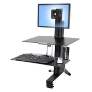 Ergotron 33-350-200 WorkFit-S, Single LD Workstation with Worksurface, Black Monitor Arm Desk Mount Ergotron