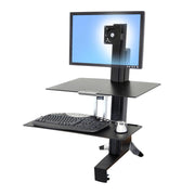 Ergotron 33-351-200 WorkFit-S, Single HD Workstation with Worksurface, Black Monitor Arm Desk Mount Ergotron