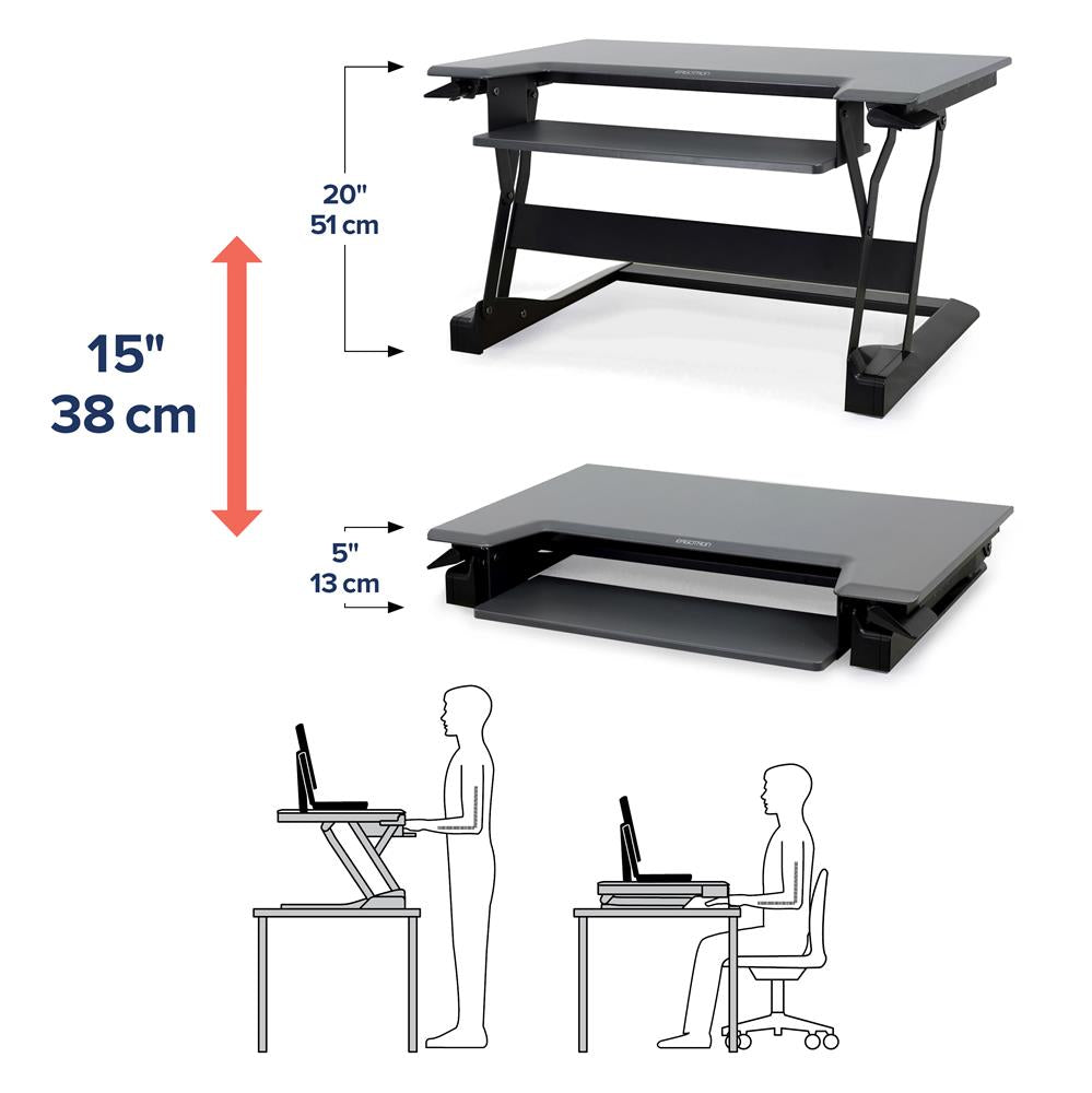 Ergotron WorkFit-T Sit-Stand Desktop Workstation - 33-397-085 Table Stand Ergotron