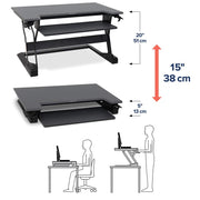 Ergotron Up to 30" WorkFit-TL Sit-Stand Desktop Workstation | 33-406-085 Monitor Arm Desk Mount Ergotron