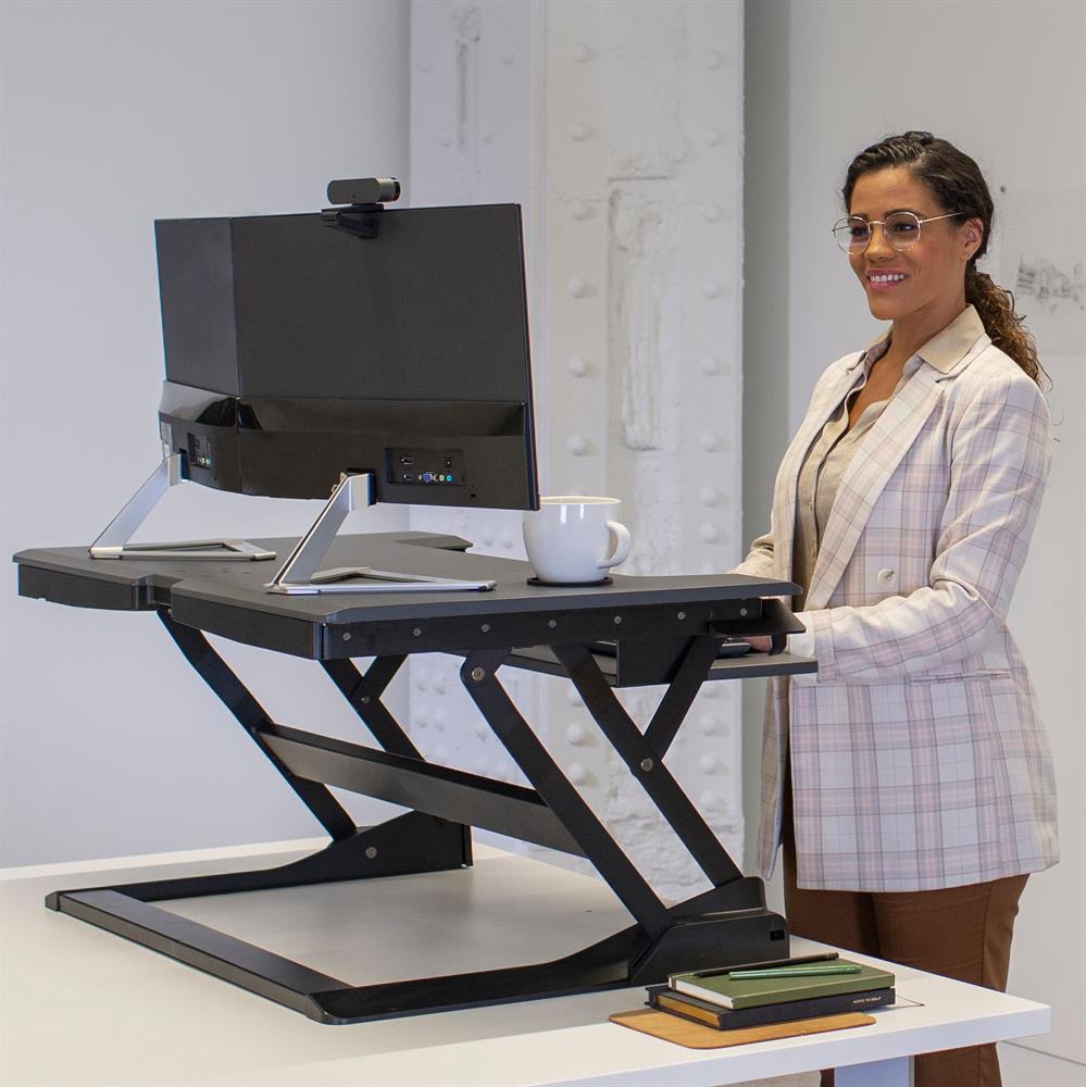 Ergotron Up to 30" WorkFit-TL Sit-Stand Desktop Workstation | 33-406-085 Monitor Arm Desk Mount Ergotron