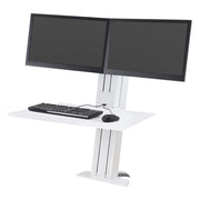Ergotron 33-407-062 WorkFit-SR, Dual Monitor, Standing Desk Workstation, White Monitor Arm Desk Mount Ergotron