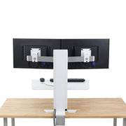 Ergotron 33-407-062 WorkFit-SR, Dual Monitor, Standing Desk Workstation, White Monitor Arm Desk Mount Ergotron