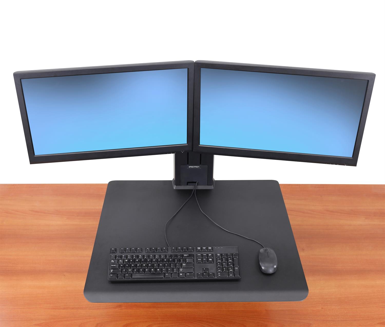 Ergotron 33-407-062 WorkFit-SR, Dual Monitor, Standing Desk Workstation, White Monitor Arm Desk Mount Ergotron