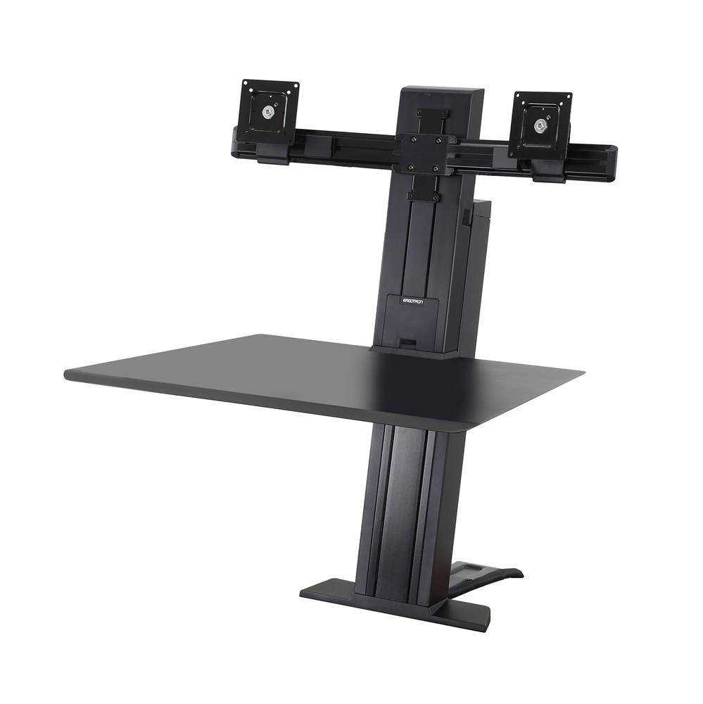 Ergotron 33-407-062 WorkFit-SR, Dual Monitor, Standing Desk Workstation, White Monitor Arm Desk Mount Ergotron