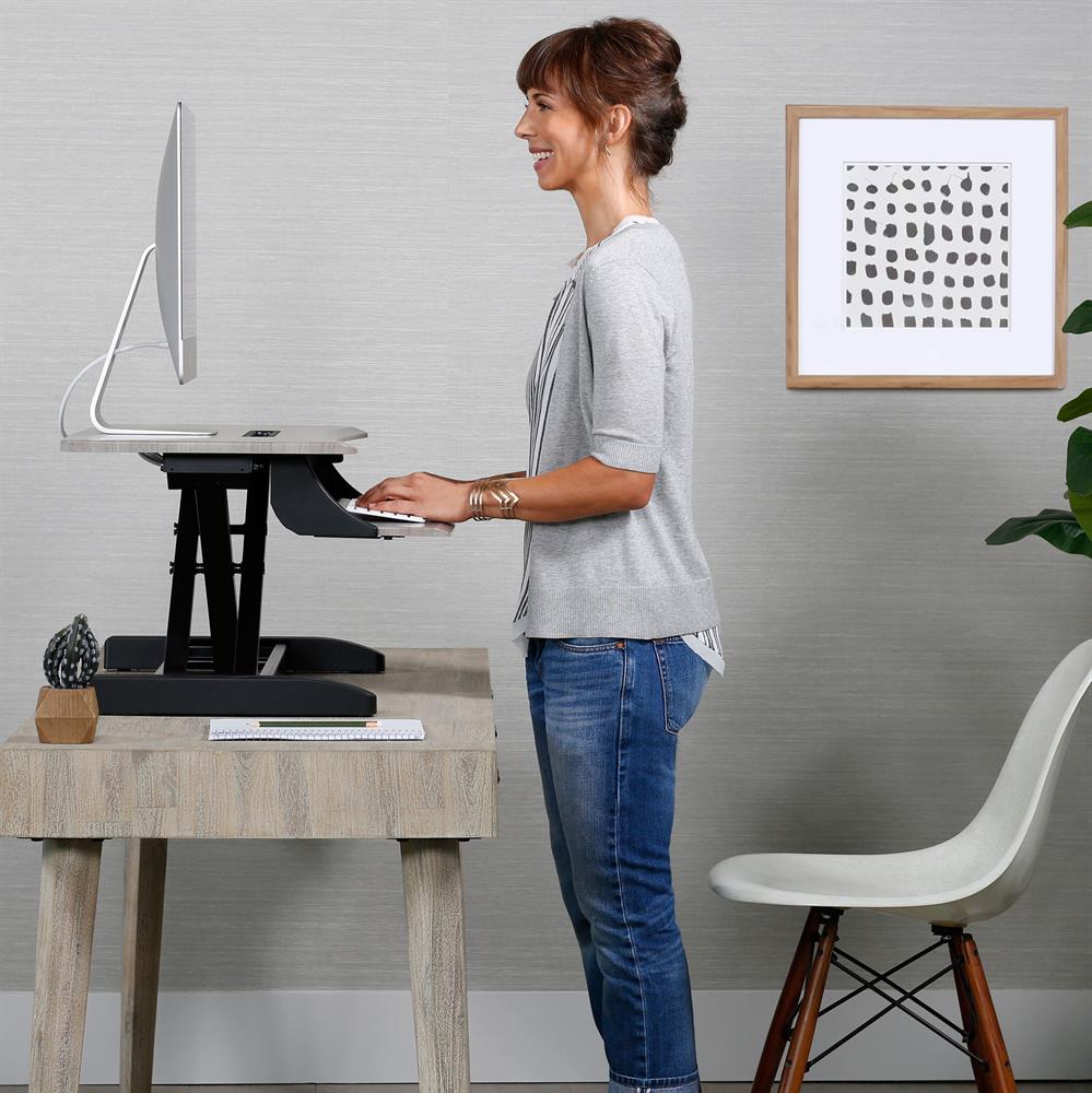 Ergotron WorkFit-Z Mini, Standing Desk Workstation | 33-458-917 Monitor Arm Desk Mount Ergotron