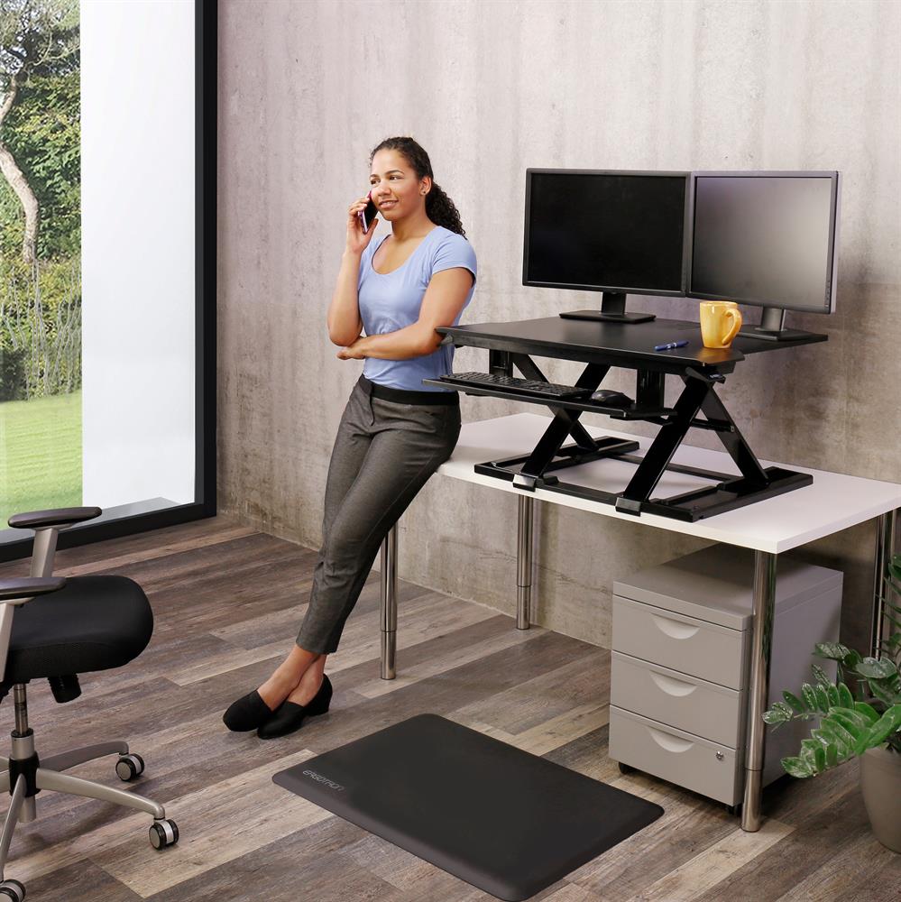 Ergotron 33-467-921 WorkFit-TX Standing Desk Converter Monitor Arm Desk Mount Ergotron
