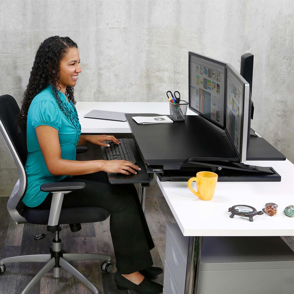 Ergotron 33-467-921 WorkFit-TX Standing Desk Converter Monitor Arm Desk Mount Ergotron