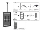 Multibrackets M Pro Series Enclosure 55" Ceiling Medium Black Signage Display Enclosures Multibrackets