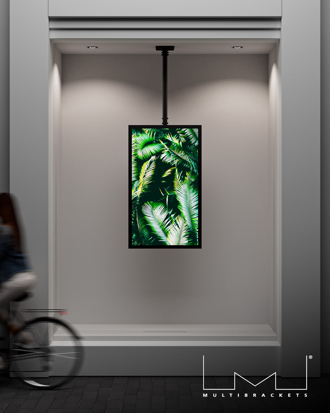 Multibrackets M Pro Series Enclosure 55" Ceiling Medium Black Signage Display Enclosures Multibrackets