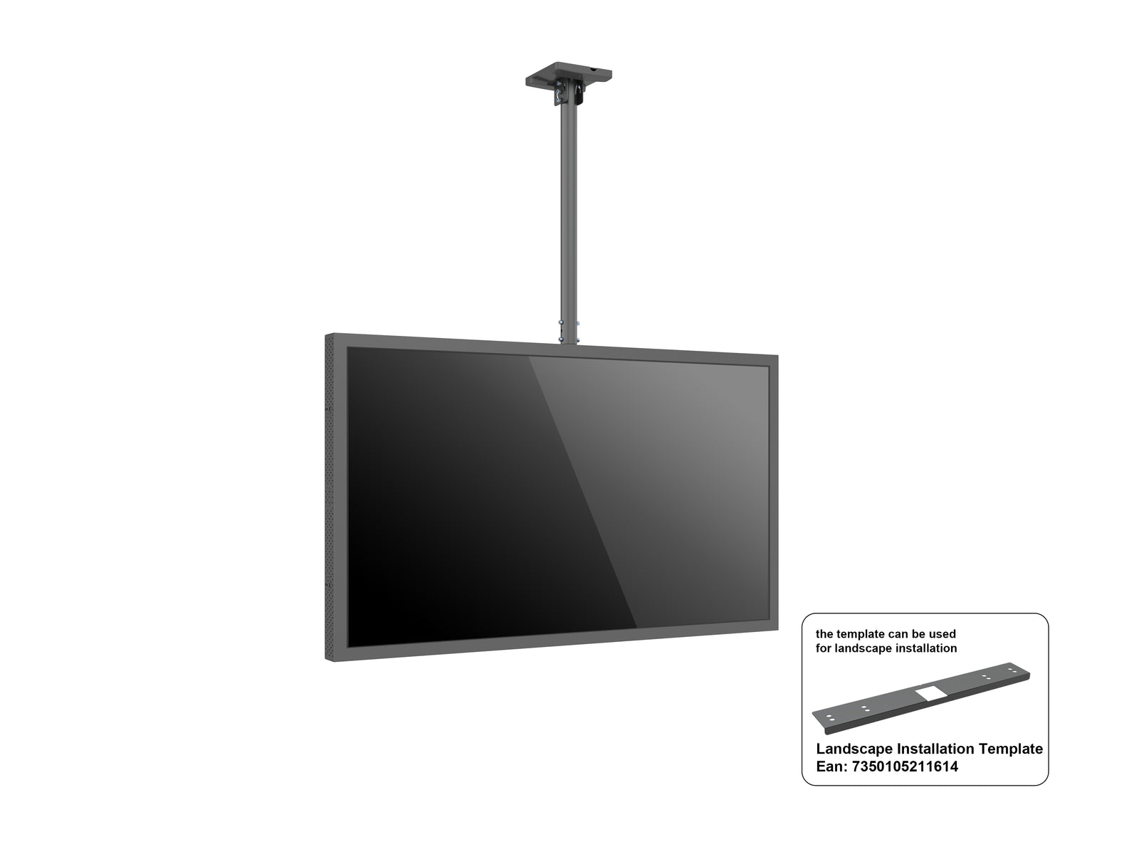 Multibrackets M Pro Series Enclosure 65" Ceiling Medium Black Signage Display Enclosures Multibrackets