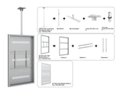 Multibrackets M Pro Series Enclosure 65" Ceiling Medium White Signage Display Enclosures Multibrackets