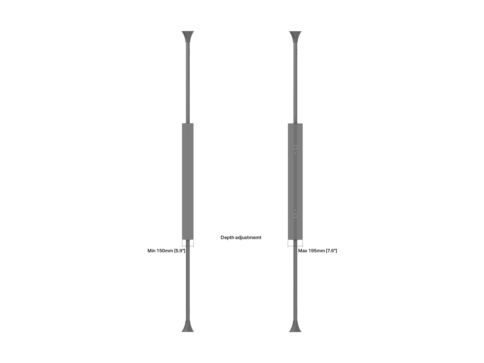 Multibrackets M Pro Series Enclosure 65" Floor to Ceiling Mount B2B Medium - 3m Lenght Signage Display Enclosures Multibrackets