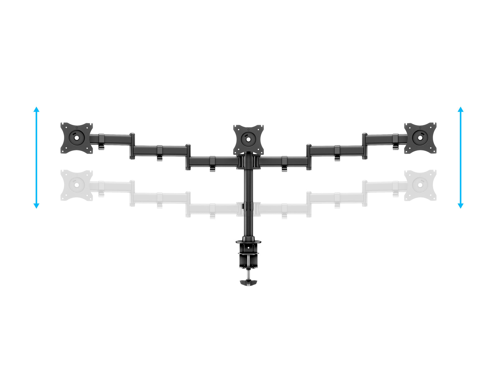 Multibrackets M Deskmount Basic Triple Monitor Desk Mount - 15"-27" Screens Monitor Arm Desk Mount Multibrackets