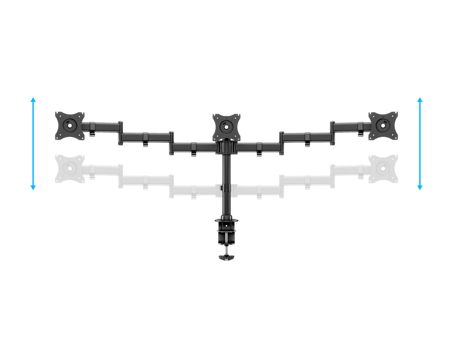 Multibrackets M Deskmount Basic Triple Monitor Desk Mount - 15"-27" Screens Monitor Arm Desk Mount Multibrackets