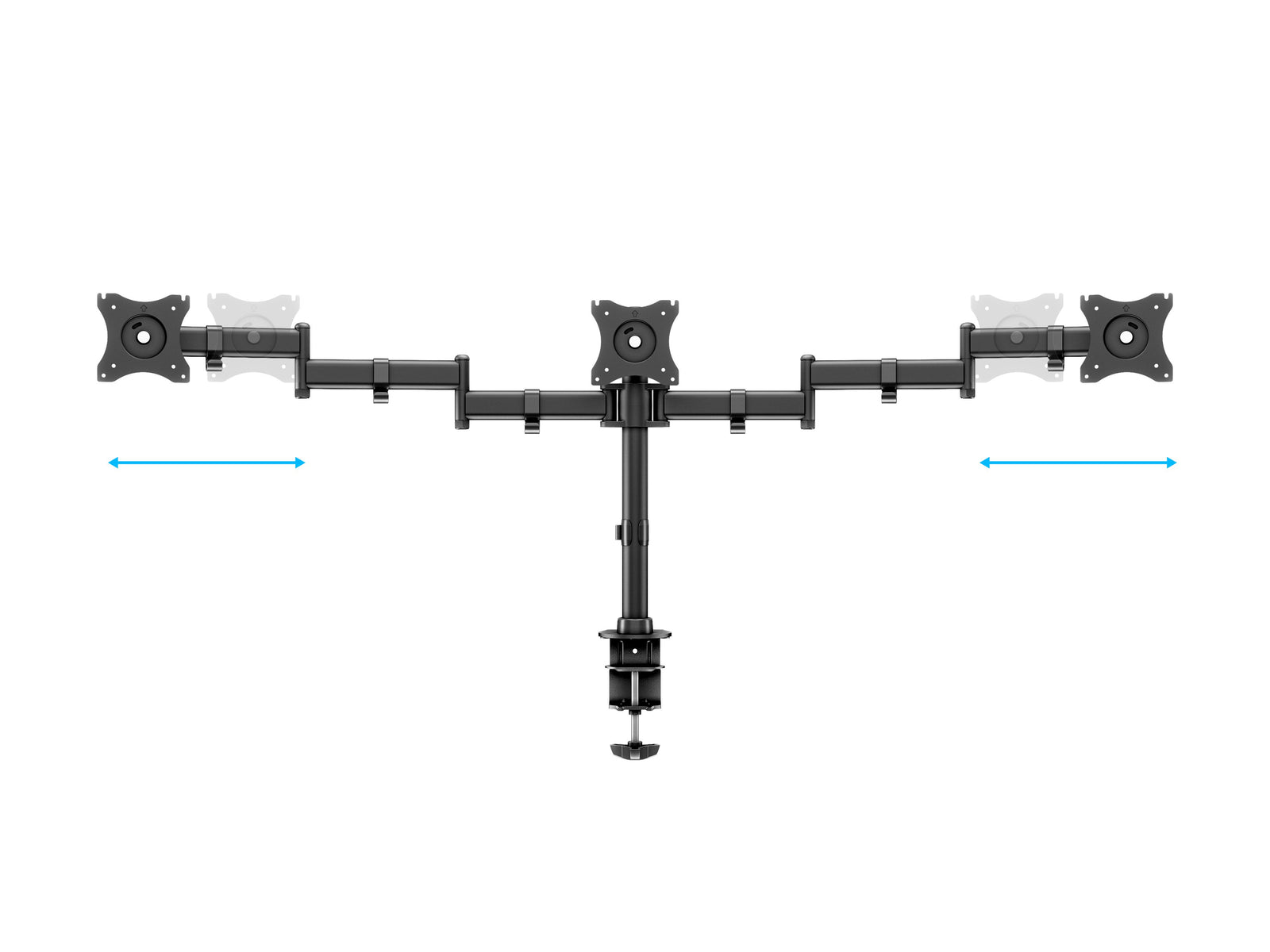Multibrackets M Deskmount Basic Triple Monitor Desk Mount - 15"-27" Screens Monitor Arm Desk Mount Multibrackets