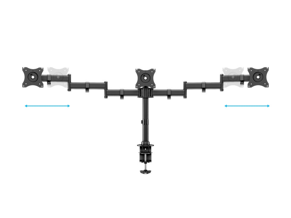 Multibrackets M Deskmount Basic Triple Monitor Desk Mount - 15"-27" Screens Monitor Arm Desk Mount Multibrackets