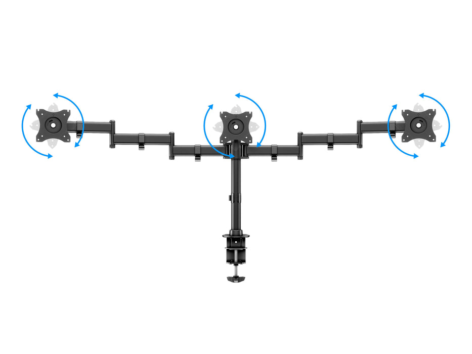 Multibrackets M Deskmount Basic Triple Monitor Desk Mount - 15"-27" Screens Monitor Arm Desk Mount Multibrackets