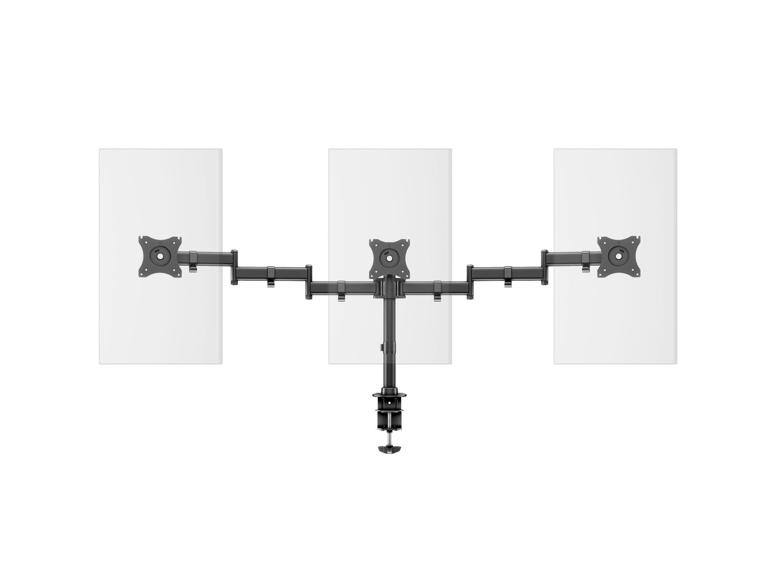 Multibrackets M Deskmount Basic Triple Monitor Desk Mount - 15"-27" Screens Monitor Arm Desk Mount Multibrackets