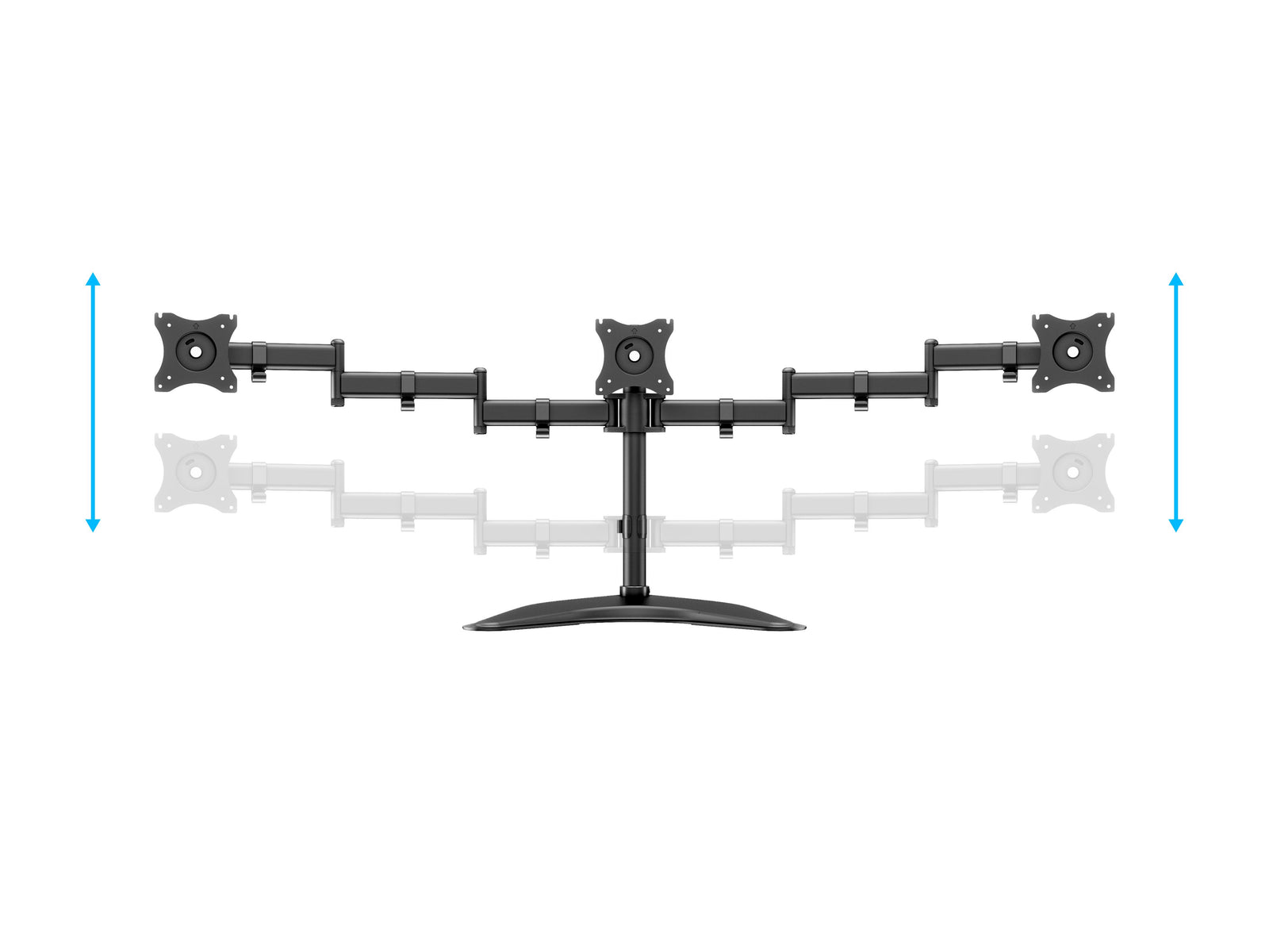 Multibrackets M Deskstand Basic Triple Monitor Desk Mount - 15"-27" Monitors Monitor Arm Desk Mount Multibrackets
