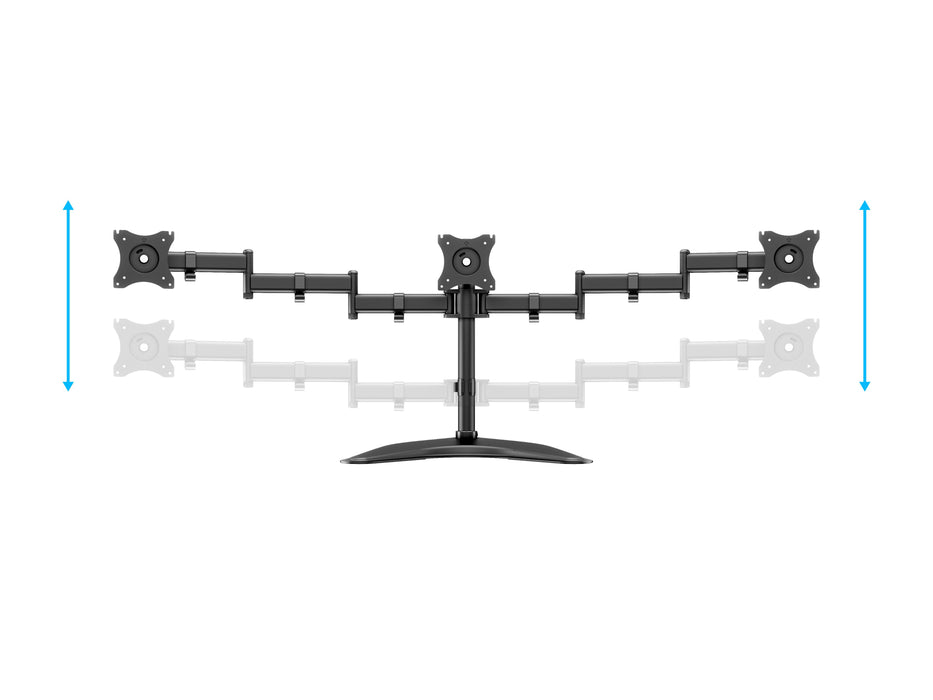 Multibrackets M Deskstand Basic Triple Monitor Desk Mount - 15"-27" Monitors Monitor Arm Desk Mount Multibrackets