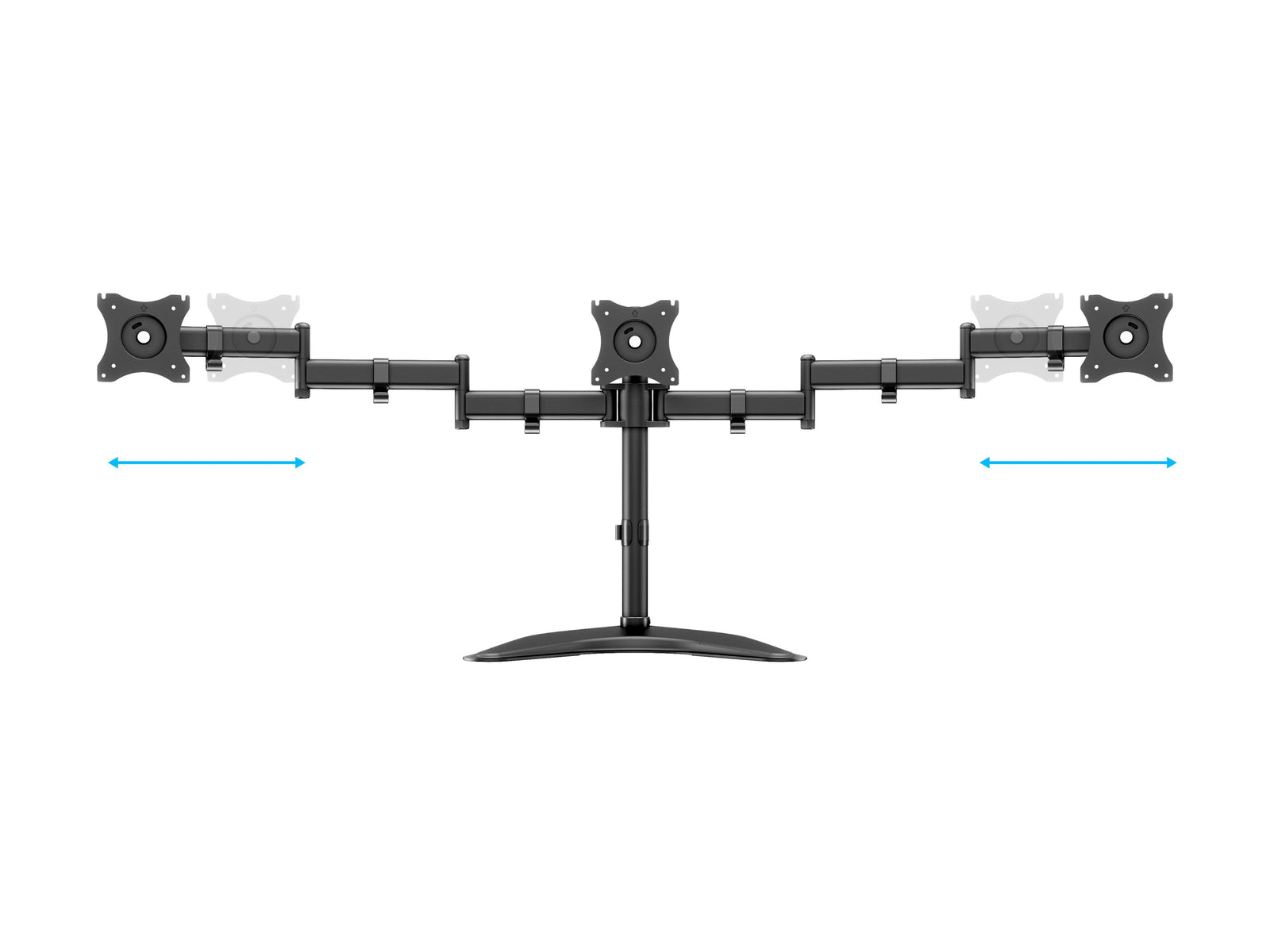 Multibrackets M Deskstand Basic Triple Monitor Desk Mount - 15"-27" Monitors Monitor Arm Desk Mount Multibrackets