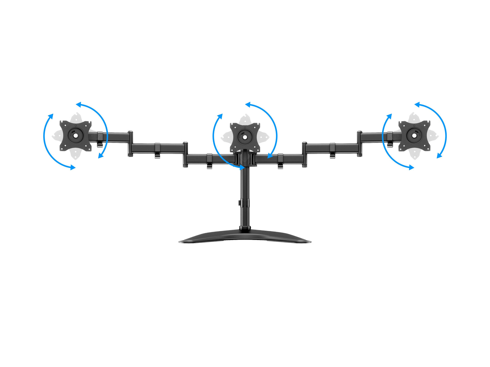 Multibrackets M Deskstand Basic Triple Monitor Desk Mount - 15"-27" Monitors Monitor Arm Desk Mount Multibrackets