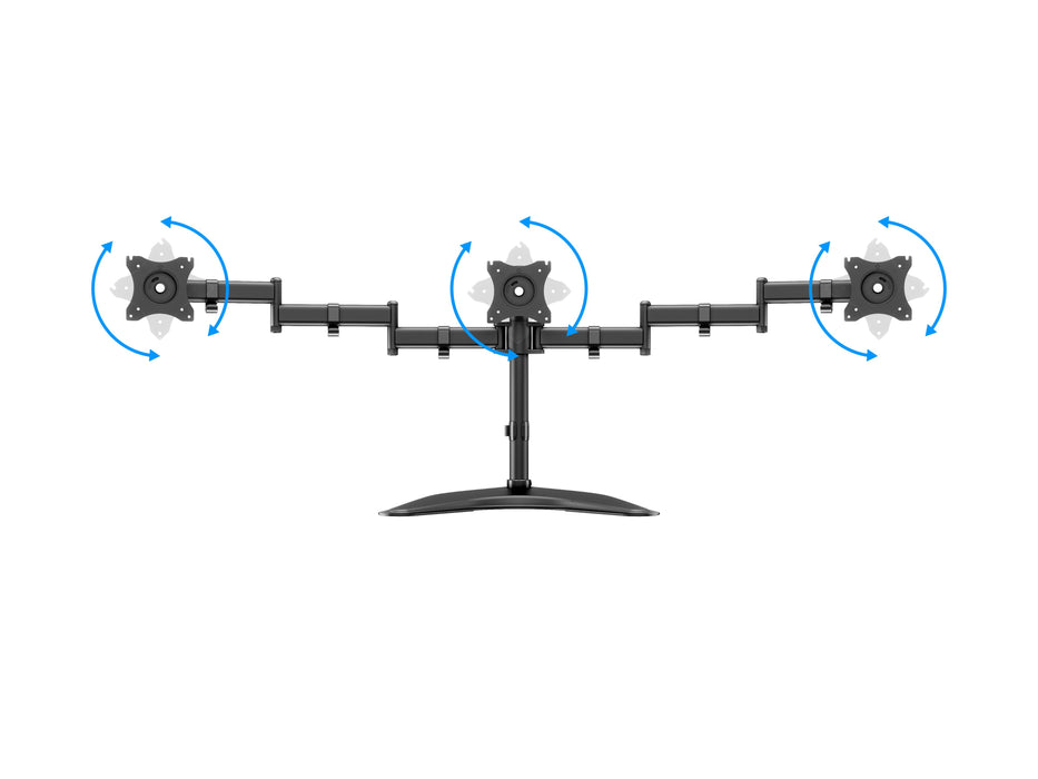 Multibrackets M Deskstand Basic Triple Monitor Desk Mount - 15"-27" Monitors Monitor Arm Desk Mount Multibrackets