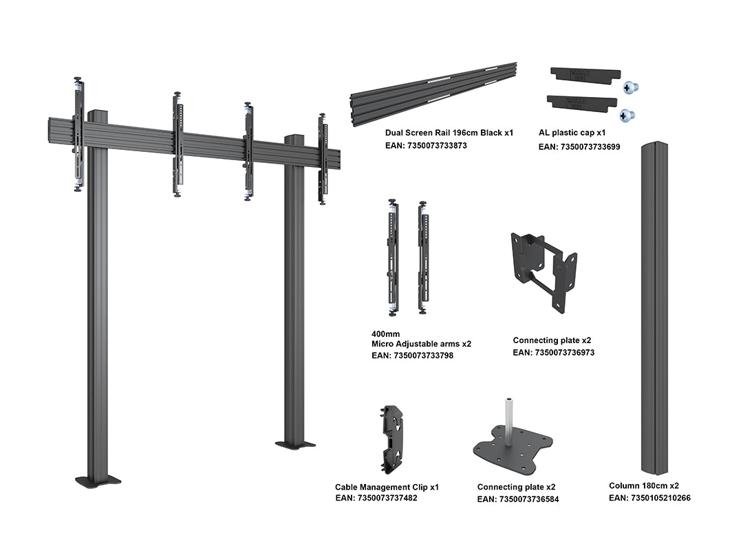 Multibrackets MBFM2x1U M Floorstands Column Pro - (32"-65") Floor Stand Multibrackets