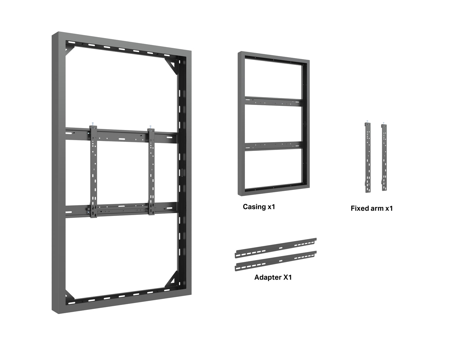 Multibrackets M Pro Series Enclosure 65" High Brightness Wall Medium Black Signage Display Enclosures Multibrackets