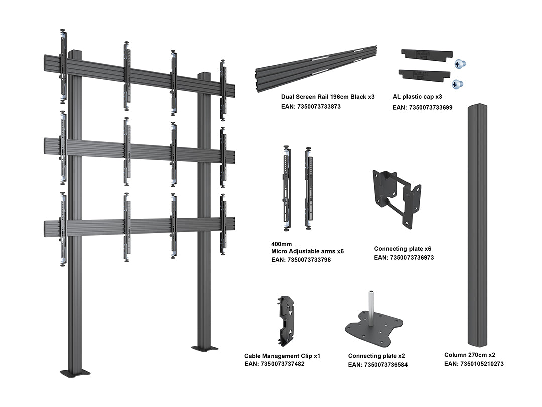 Multibrackets MBFM2x3U M Floorstands Column Pro - (32"-65") Floor Stand Multibrackets