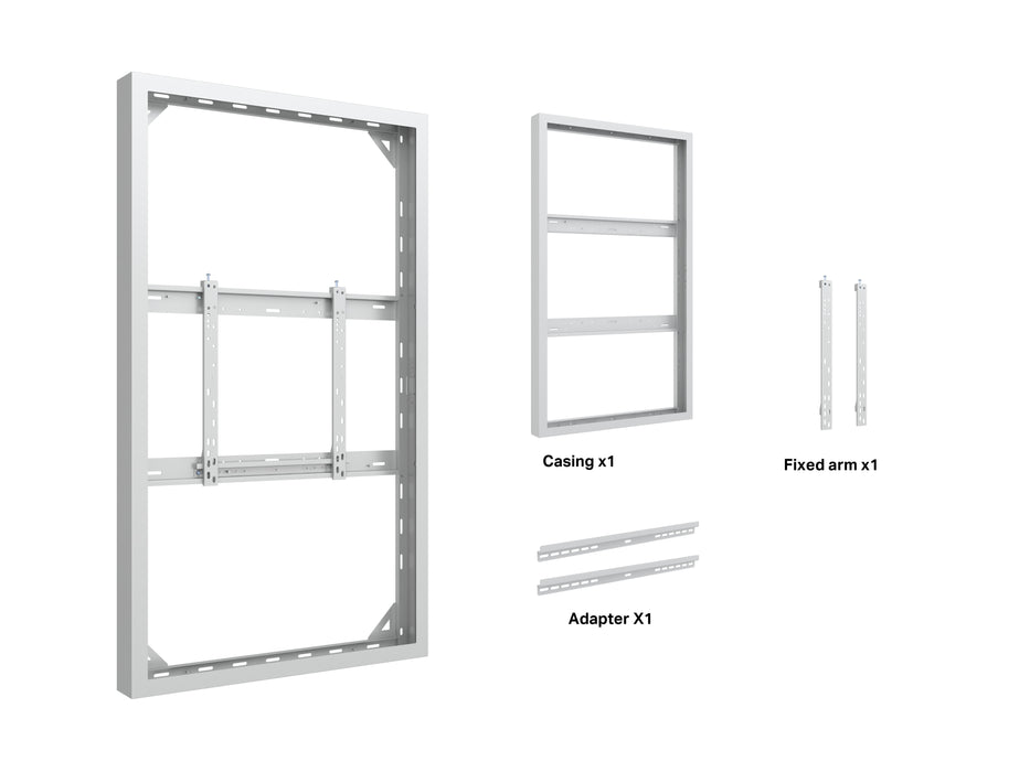 Multibrackets M Pro Series Enclosure 65" High Brightness Wall Medium White Signage Display Enclosures Multibrackets