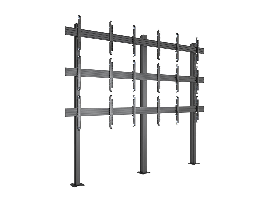 Multibrackets MBFM3x3U Triple-Sided 3x3 Video Wall Stand For 32"-65" Screens Floor Stand Multibrackets