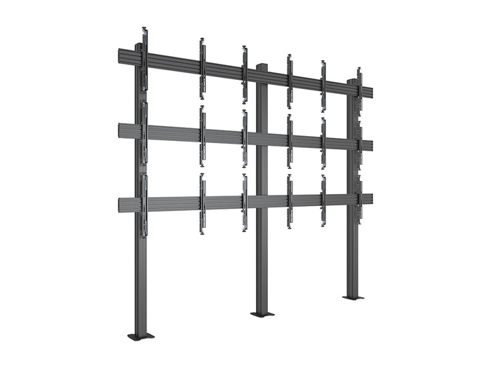 Multibrackets MBFM3x3U Triple-Sided 3x3 Video Wall Stand For 32"-65" Screens Floor Stand Multibrackets
