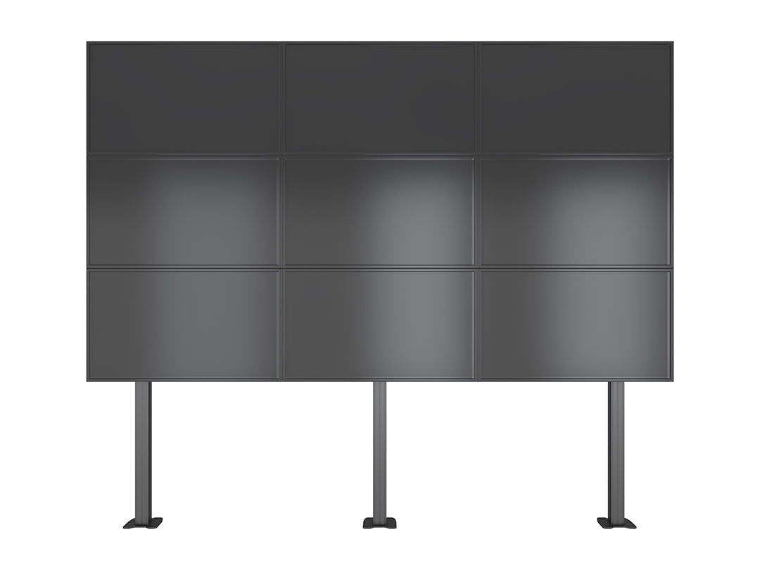 Multibrackets MBFM3x3U Triple-Sided 3x3 Video Wall Stand For 32"-65" Screens Floor Stand Multibrackets