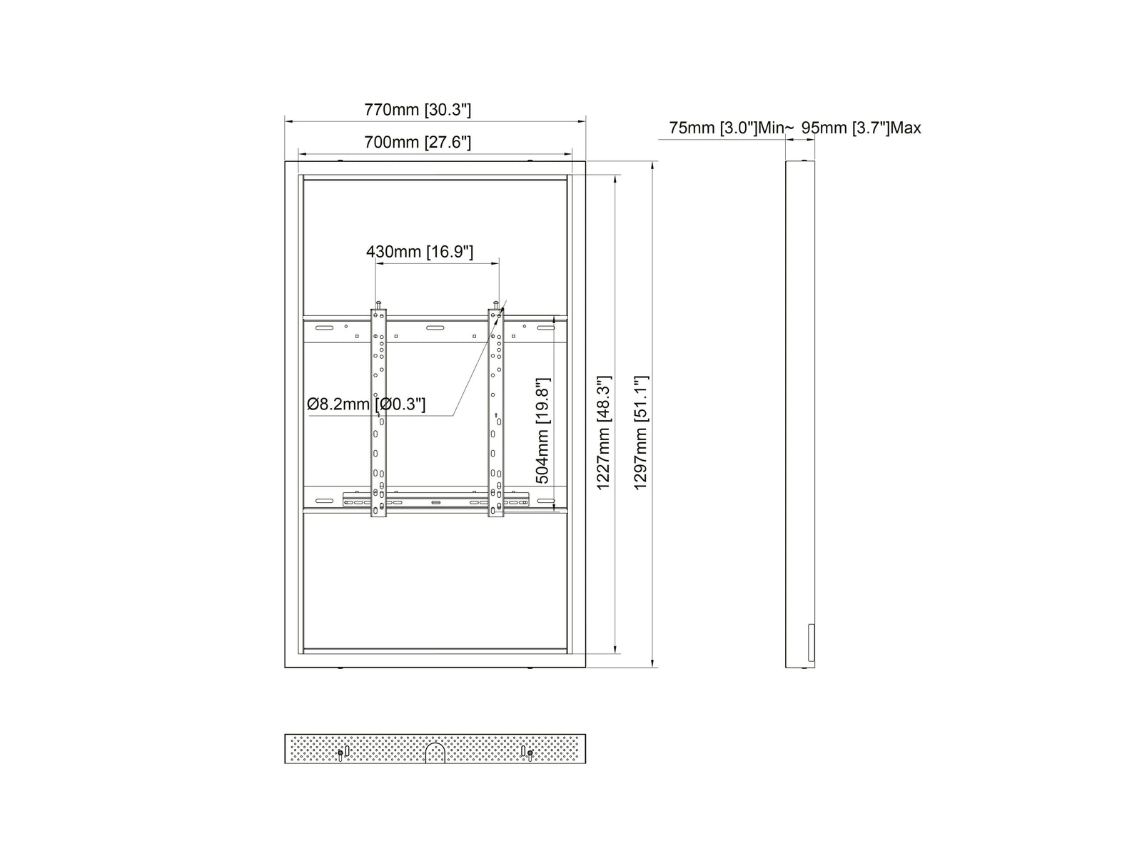Multibrackets M Pro Series - Enclosure 55" Kiosk Black Signage Display Enclosures Multibrackets