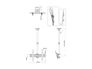 Multibrackets 40” - 65" - 1.5m Pole Single Side Display Ceiling Mount Pro Ceiling Mount Bracket Multibrackets