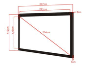Multibrackets Framed Projection Screen Deluxe 100" 16:9 Matte White – Black Velvet Frame | 7350022733473