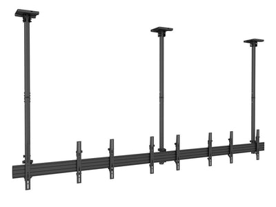Multibrackets 40” - 65" MBC4X1U Ceiling Mount for 4 Screens | 3m Pole Ceiling Mount Brackets Multibrackets