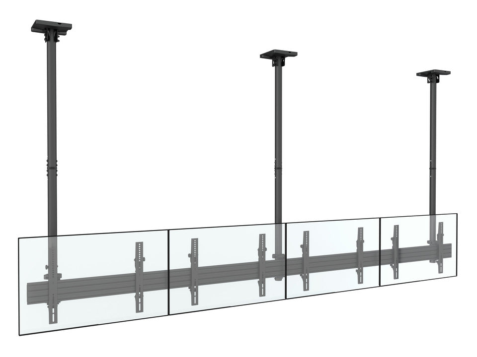 Multibrackets 40” - 65" MBC4X1U Ceiling Mount for 4 Screens | 3m Pole Ceiling Mount Bracket Multibrackets