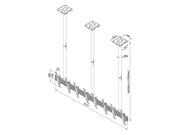Multibrackets 40” - 65" MBC4X1U Ceiling Mount for 4 Screens | 3m Pole Ceiling Mount Bracket Multibrackets