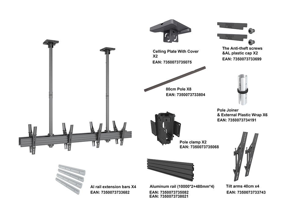 Multibrackets MBC2X1U2 Display Ceiling Mount Pro