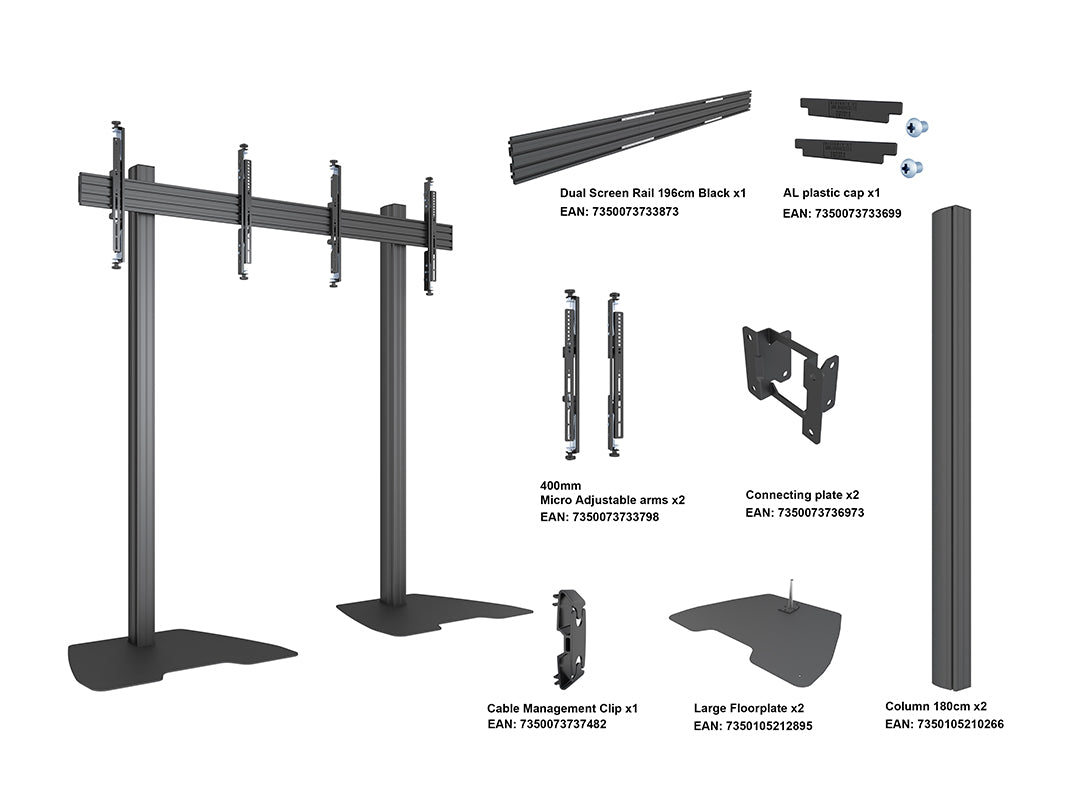 Multibrackets MBF2x1U M Pro Series Video Wall Stand - (32"-65") Floor Stand Multibrackets