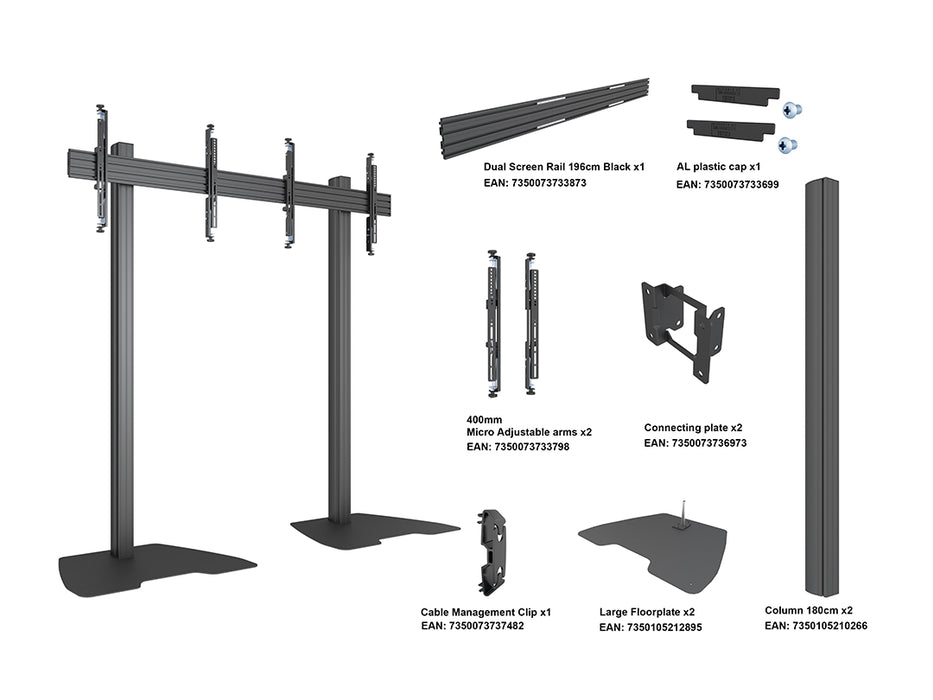 Multibrackets MBF2x1U M Pro Series Video Wall Stand - (32"-65")