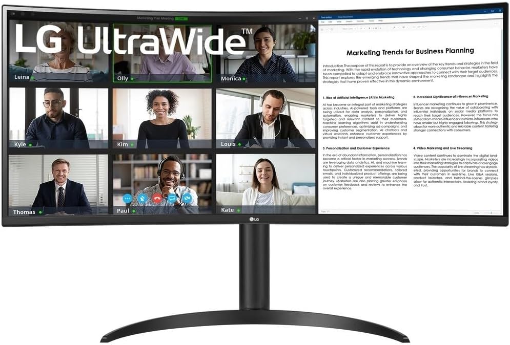 LG 34" Wide Quad HD Computer Monitor Black | 34WR55QC-B.AEK Desktop Monitor LG