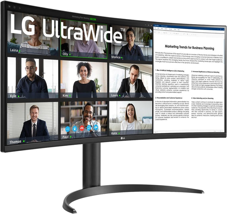 LG 34WR55QC-B 34" Wide Quad HD Computer Monitor Black | 34WR55QC-B.AEK