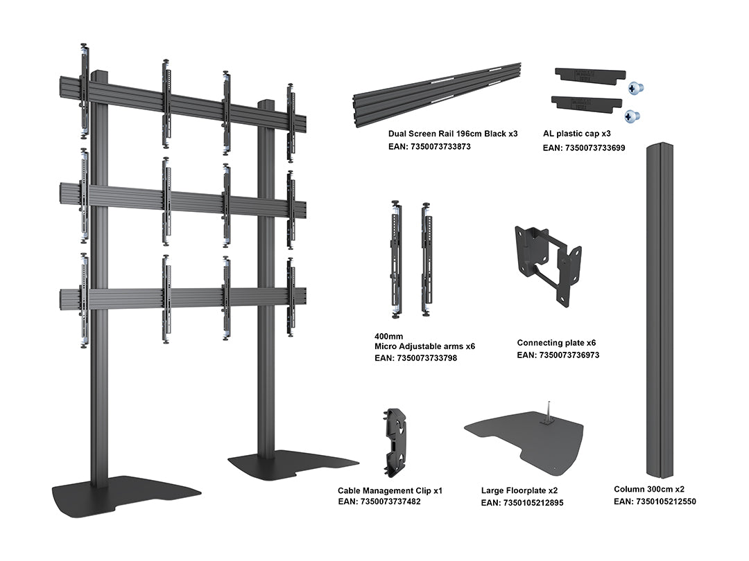 Multibrackets MBF2x3U M Pro Series Video Wall Stand - (32"-65") Floor Stand Multibrackets